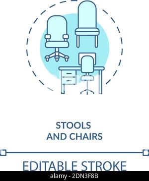 Icona concetto sgabelli e sedie Illustrazione Vettoriale