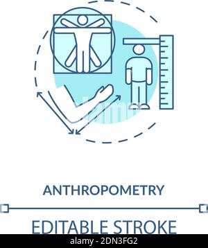 Icona del concetto antropometrico Illustrazione Vettoriale