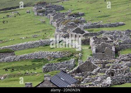 Il Villaggio su Hirta, San Kilda Foto Stock