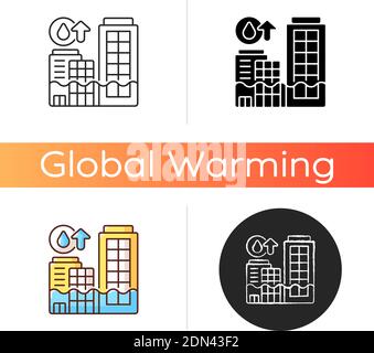 Icona dei mari in ascesa Illustrazione Vettoriale