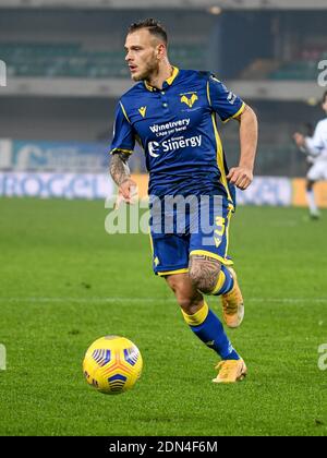 16 dicembre 2020, Verona, Italia: Verona, Italia, Stadio Marcantonio Bentegodi, 16 dicembre 2020, Federico Dimarco (Hellas Verona) durante Hellas Verona vs UC Sampdoria - Calcio italiano Serie A match (Credit Image: © Ettore Griffoni/LPS via ZUMA Wire) Foto Stock