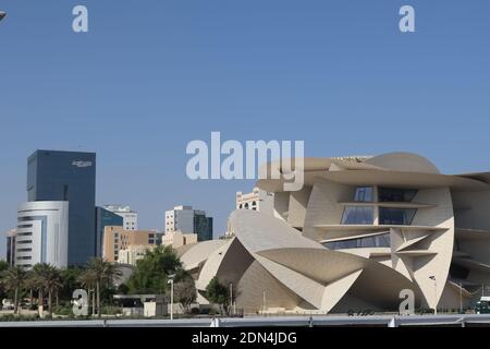 Vista del Museo Nazionale del Qatar Foto Stock