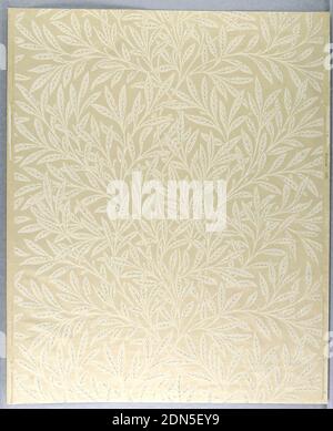 Willow, stampato su carta, stampato in bianco su bianco, Inghilterra, 1874, Wallcoverings, Sidewall, Sidewall Foto Stock