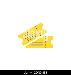 vettore icona colore ticket. Segno semplice, logo giallo. Illustrazione Vettoriale
