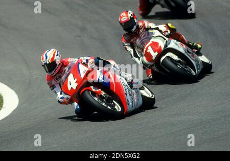 Michael Doohan (AUST), Kevin Schwantz (USA), GP di Spagna 500, Jerez 1994, Foto Stock