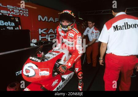 Max Biaggi (ITA), Honda 500, GP d'Australia 1998, Eastern Creek Foto Stock