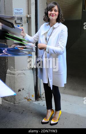 L'attrice francese Marion Cotillard fuori e circa a Manhattan per promuovere il suo film due giorni e una notte, New York City, NY, USA? Il 5 gennaio 2015. Foto di Morgan Dessalles/ABACAPRESS.COM Foto Stock