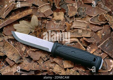 Fixed blade knife. Swedish steel Stock Photo