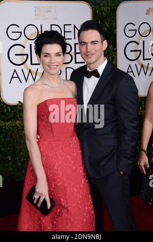 Julianna Margulies e Keith Lieberthal arrivano al 72esimo premio annuale Golden Globe che si tiene al Beverly Hilton di Beverly Hills, Los Angeles, CA, USA, 11 gennaio 2015. Foto di Lionel Hahn/ABACAPRESS.COM Foto Stock