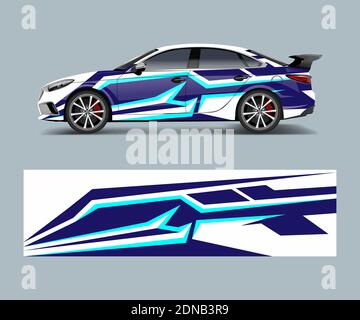 Auto decalcomania vettore, grafica astratta racing disegni per veicolo adesivo vinile wrap Illustrazione Vettoriale