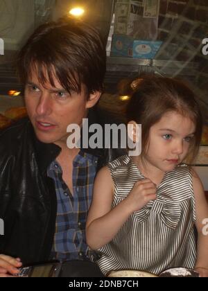 Boston, United States Of America. 07th Nov, 2009. BOSTON, MA - NOVEMBER 07: (EXCLUSIVE COVERAGE) Tom Cruise, daughter Suri, along with son Connor and wife Katie Holmes go out to a small cafe on the west side. The crusie family had a blast as the family enjoyed cafe and cake. Little Suri looked ablsolutely adorable as she played and picked at her dersert. Tom is in Boston filming his new movie 'Wichita' alongside Cameron Diaz. on November 07, 2009 in Boston, Massachusetts People: Tom Cruise, Suri Cruise Credit: Storms Media Group/Alamy Live News Stock Photo