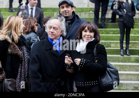 Jean-Luc Moreau, Danielle Evenou e suo figlio Jean-Baptiste Martin partecipano alla cerimonia funeraria Corinne le Poulain alla chiesa di Saint-Roch a Parigi, Francia, il 16 febbraio 2015. Foto di Audrey Poree/ ABACAPRESS.COM Foto Stock