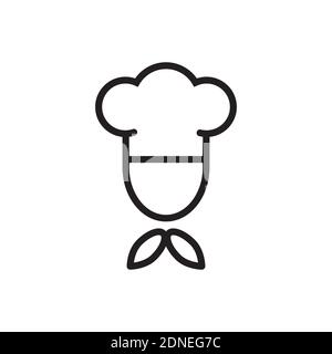 Chef in a cooking hat vector outline icon food concept for graphic design, logo, web site, social media, mobile app, ui Stock Vector