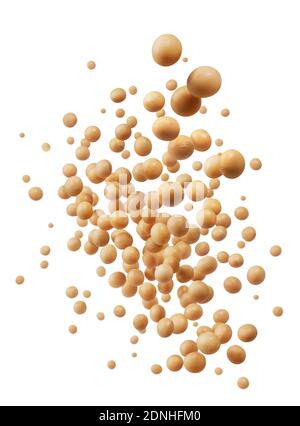 soybeans splash isolated on white background Stock Photo