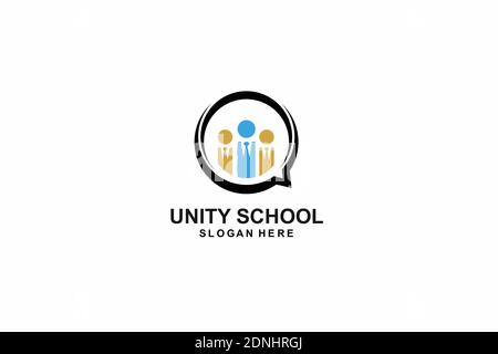 Unity School Logo Template, icona, simbolo, design Illustrazione Vettoriale