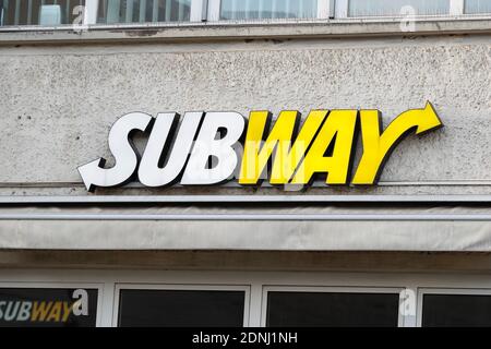 Berlin, Germany. 17th Dec, 2020. The logo of the shop 'Subway' at Alexanderplatz. Credit: Gerald Matzka/dpa-Zentralbild/ZB/dpa/Alamy Live News Stock Photo