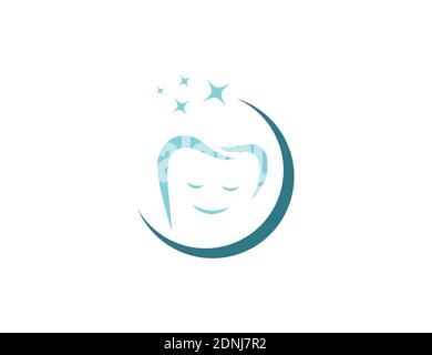 modello di design del logo smile dental per la clinica Illustrazione Vettoriale