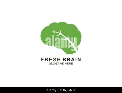 Semplice icona Fresh Brain Logo Template Design ispirazione Illustrazione Vettoriale