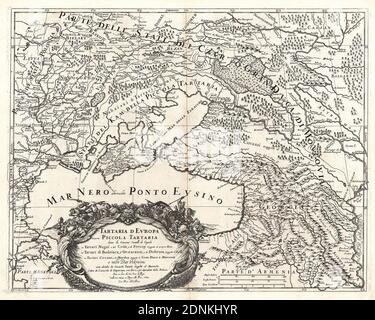 Mappa della parte orientale dell'Europa (Ucraina, Crimea, Caucaso, Russia). "Tartaria d Evropa ouero piccola Tartaria". Mappa di 1684. Foto Stock