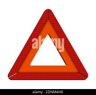 Triangolo di avvertenza. Segnale di arresto di emergenza in caso di guasto. Guasto della vettura su strada. Vettore Illustrazione Vettoriale