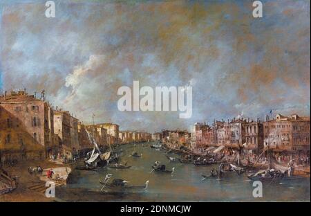 Vista del Canal Grande dal Ponte di Rialto (Venezia), dipinto paesaggistico di Francesco Guardi, dopo il 1775 Foto Stock