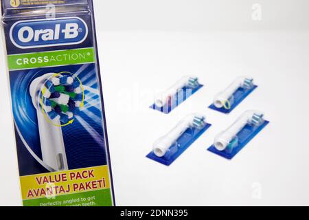 Oral-B CrossAction Replacement Toothbrush Heads Stock Photo