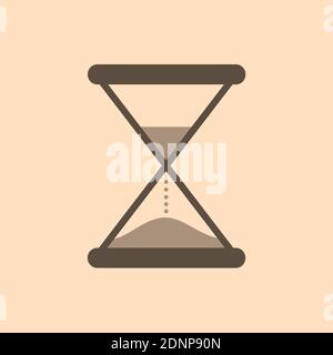 Timer clessidra, vetroresina e sabbia - strumento di misurazione per il conto alla rovescia del tempo rimanente. Orologio e orologio antichi e retrò. Illustrazione vettoriale. Foto Stock