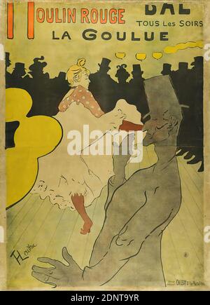 Imprimerie CH. Levy, Henri de Toulouse-Lautrec, Moulin Rouge - la Goulue, carta, litografia, totale: Altezza: 169 cm; larghezza: 123,2 cm, firma: u. li. In stampa: HTLautrec, poster, ballerina Foto Stock