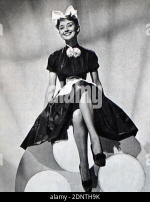 Fotografia di Audrey Hepburn (1929-1993) un'attrice britannica e umanitaria. Foto Stock