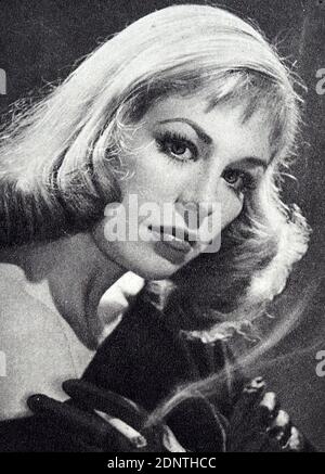 Fotografia di Hildegard Knef (1925-2002) un'attrice, cantante e scrittore tedesco. Foto Stock