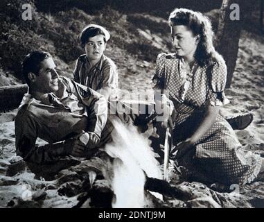 Film ancora da "cena di un giorno per un soldato" con Anne Baxter, John Hodiak, Charles Winninger e Chill Wills. Foto Stock