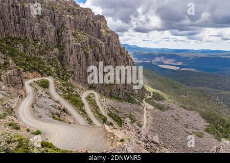 Ben Lomond National Park, la scala di Jacob's Hair pin si piega Foto Stock