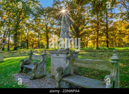 Statua di Diana a Schacky Park, Diessen am Ammersee, Baviera, Germania, Europa Foto Stock