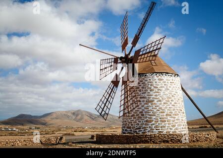 Mulino a vento di Tefia, Fuerteventura Foto Stock