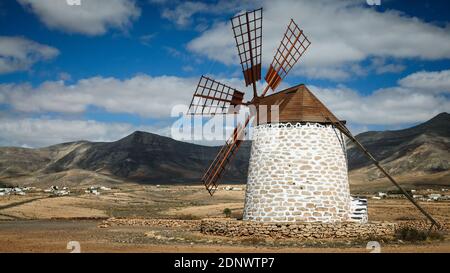 Mulino a vento di Tefia, Fuerteventura Foto Stock