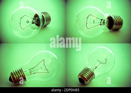 un sacco di collezione di lampadine a colori Foto Stock