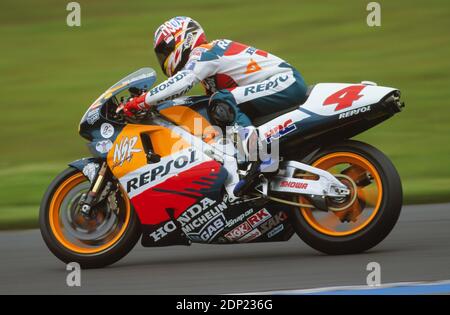 Alex Criville (SP), Honda 500, Gran Premio della motocicletta britannica, Donington 1998 Foto Stock