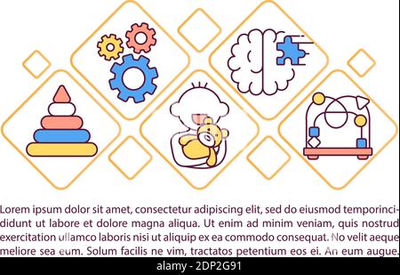 Cognitive development in early childhood concept icon with text Illustrazione Vettoriale