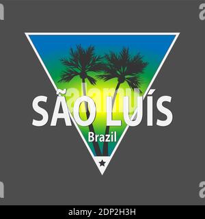 Sao luis Brazil City Vector Illustration Poster Shirt Design Illustrazione Vettoriale