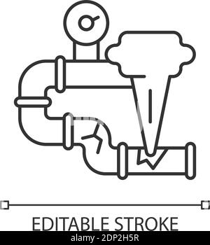 Gas leak linear icon Stock Vector