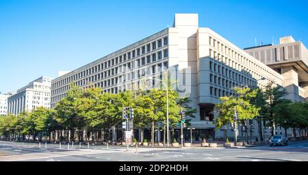 Ufficio federale di investigazione, FBI, sede centrale dell'FBI, edificio J. Edgar Hoover, Washington DC, USA. Foto Stock