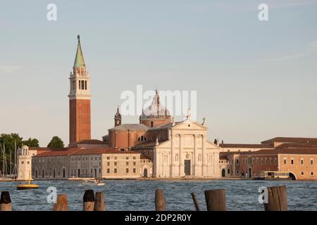 Basilica di San Giorgio, esterno della chiesa Palladio, città di Venezia, Italia, Europa Foto Stock