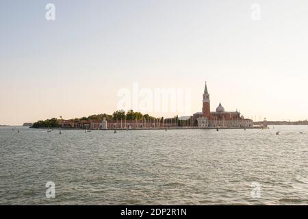 Basilica di San Giorgio, esterno della chiesa Palladio, città di Venezia, Italia, Europa Foto Stock