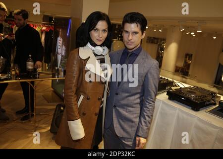 Leigh Lezark and companion Geordon Nicol attending Tommy Hilfiger boutique opening party in Paris, France, March 31, 2015. Photo by Jerome Domine/ABACAPRESS.COM Stock Photo