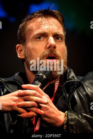 L'attore STATUNITENSE Michael Shanks incontra i fan durante il Toulouse Game Show di Tolosa, Francia, il 5 aprile 2015. Foto di Bernard-Marie/ABACAPRESS;COM Foto Stock