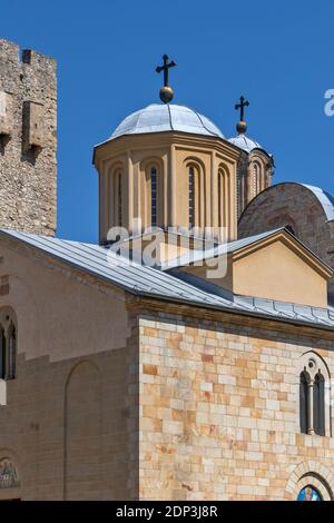 Edifici medievali presso il monastero di Manasija, Sumadija e la Serbia occidentale Foto Stock