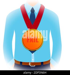 Uomo d’affari fallito, illustrazione concettuale. Foto Stock
