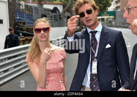 Pierre Casiraghi e Beatrice Borromeo si sono visti durante il Gran Premio di Formula uno 2015 di Monaco sul circuito di Monte Carlo a Monaco, il 23 maggio 2014. Foto di Nicolas Gouhier/ABACAPRESS.COM Foto Stock