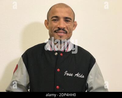 Las Vegas, Nevada, Las Vegas, NV, Stati Uniti. 18 Dicembre 2020. Las Vegas, NV - Dicembre 18: Jose Aldo ha onorato di essere tra gli atleti UFC per aver dato 50 test USADA puliti dopo la UFC VEGAS 17 pesate-in all'UFC Apex il 18 dicembre 2020 a Las Vegas, Nevada, Stati Uniti. Credit: Diego Ribas/PX Imagens/ZUMA Wire/Alamy Live News Foto Stock