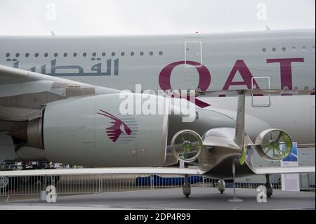 Atmosfera durante il giorno di apertura del 51° Salone Internazionale dell'aria di Parigi presso l'aeroporto le Bourget vicino a Parigi, Francia, il 15 giugno 2015. Foto di Thierry Orban/ABACAPRESS.COM Foto Stock